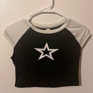 Star Print Y2k Crop Top